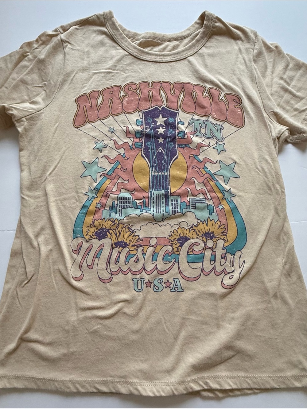 Zoe & Liv Nashville Music City Guitar Graphic Tee